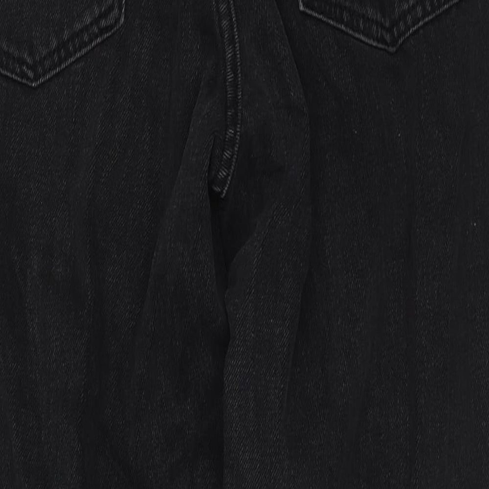 Topshop Womens Black Cotton Tapered Jeans Size 28 in L30 in Regular Zip
