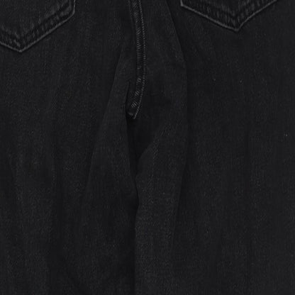 Topshop Womens Black Cotton Tapered Jeans Size 28 in L30 in Regular Zip