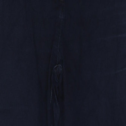 Marks and Spencer Womens Blue Cotton Straight Jeans Size 8 L21 in Regular Zip