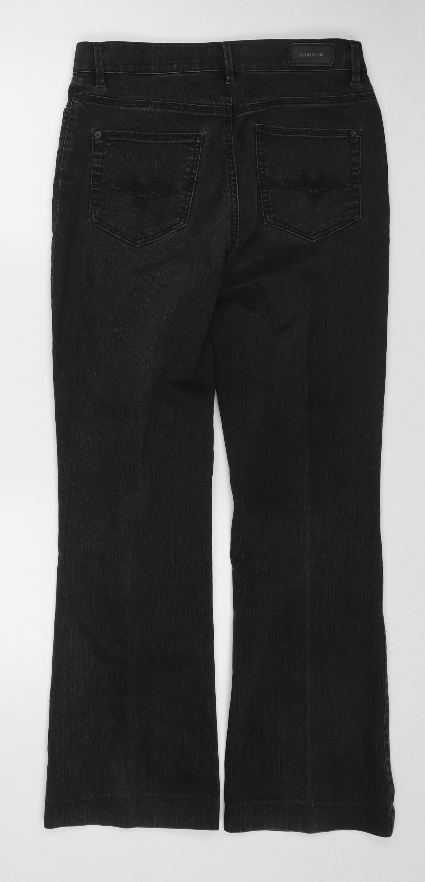 GARDEUR Womens Black Cotton Bootcut Jeans Size 32 in L31 in Regular Zip