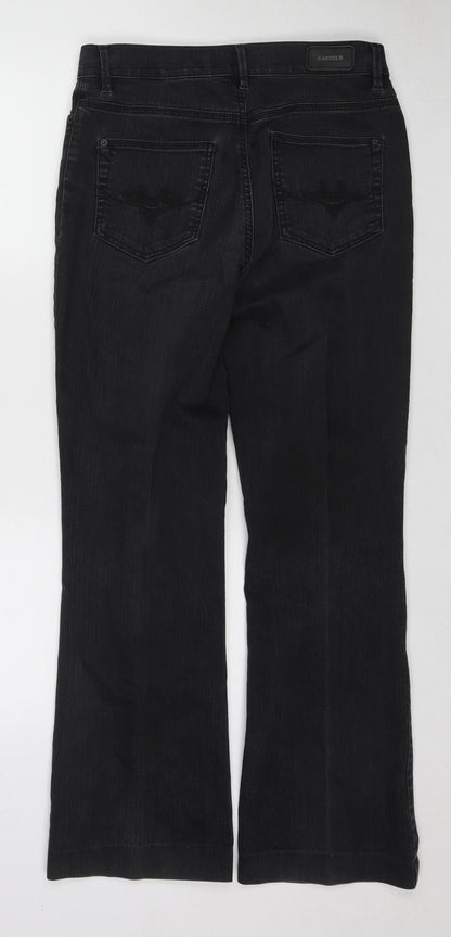 GARDEUR Womens Black Cotton Bootcut Jeans Size 32 in L31 in Regular Zip