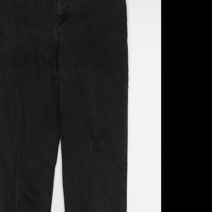 GARDEUR Womens Black Cotton Bootcut Jeans Size 32 in L31 in Regular Zip