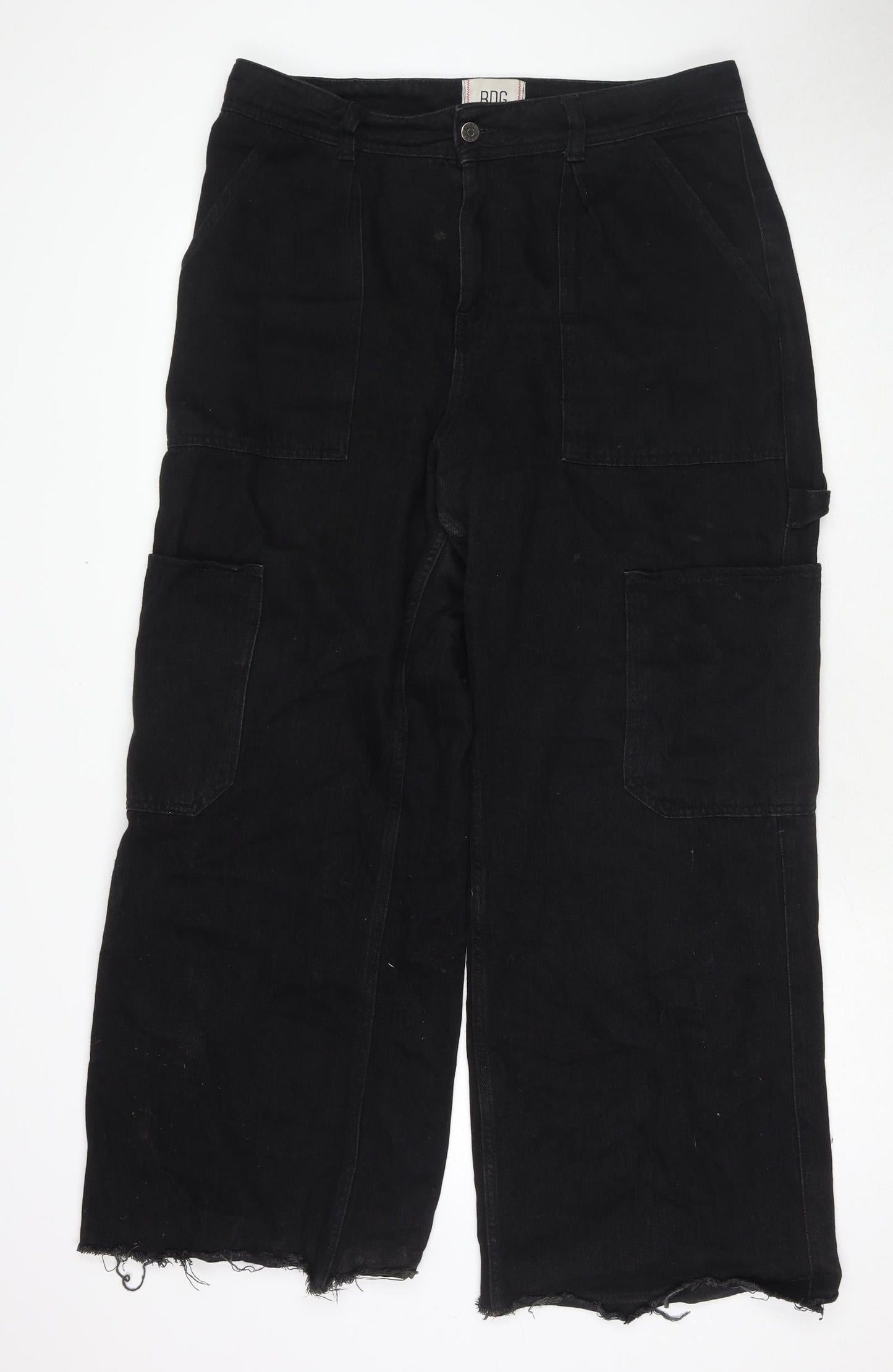 BDG Womens Black Cotton Wide-Leg Jeans Size 31 in L29 in Regular Zip - Cargo
