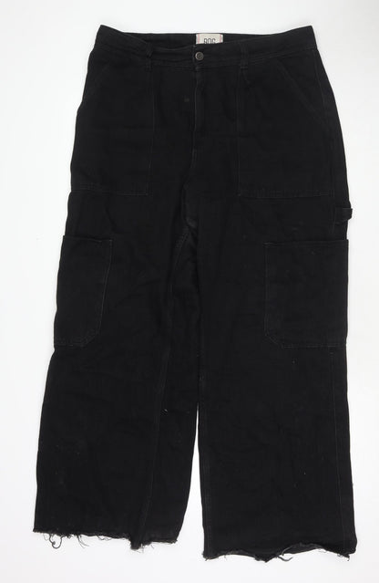 BDG Womens Black Cotton Wide-Leg Jeans Size 31 in L29 in Regular Zip - Cargo