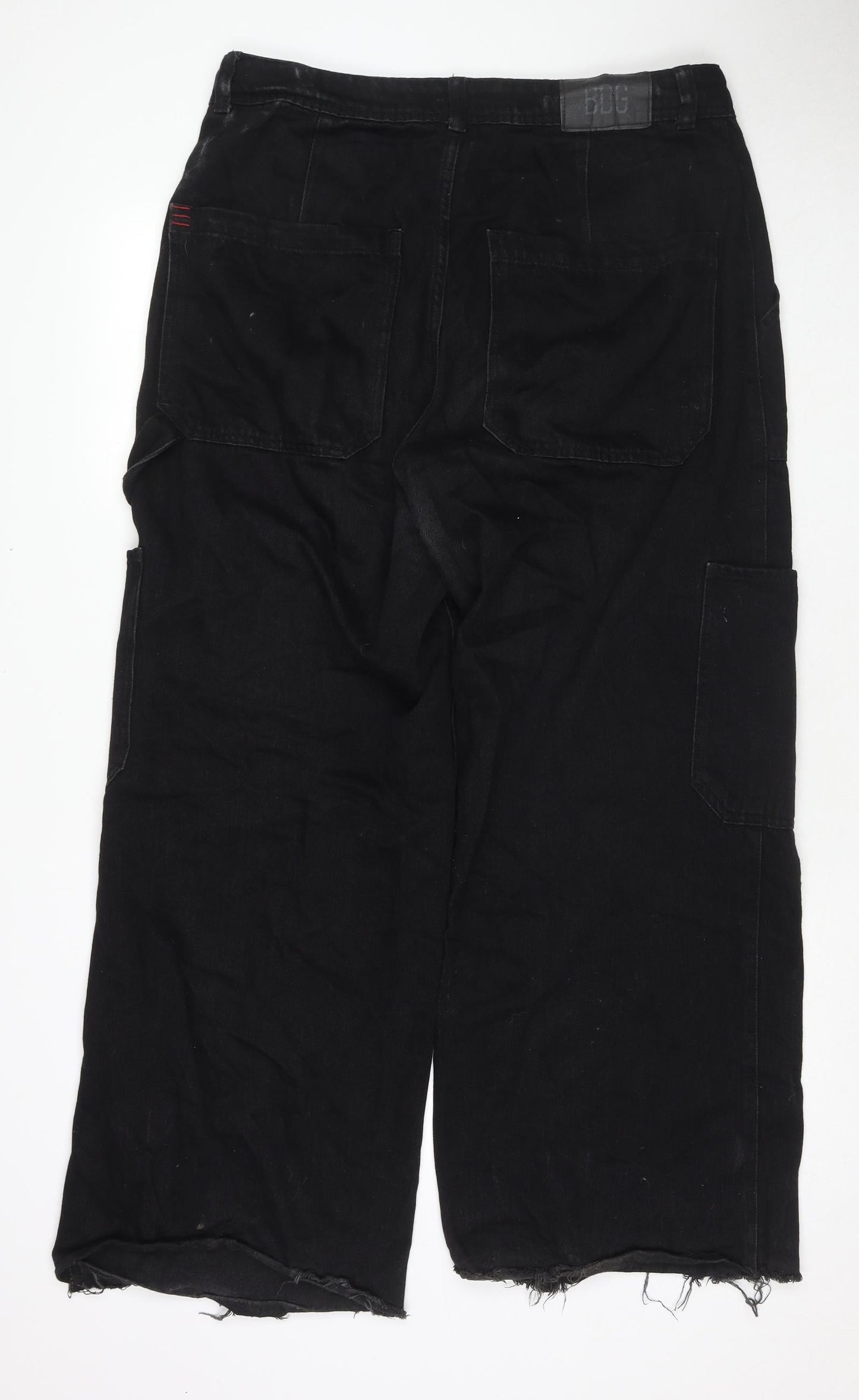 BDG Womens Black Cotton Wide-Leg Jeans Size 31 in L29 in Regular Zip - Cargo