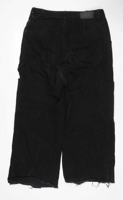 BDG Womens Black Cotton Wide-Leg Jeans Size 31 in L29 in Regular Zip - Cargo