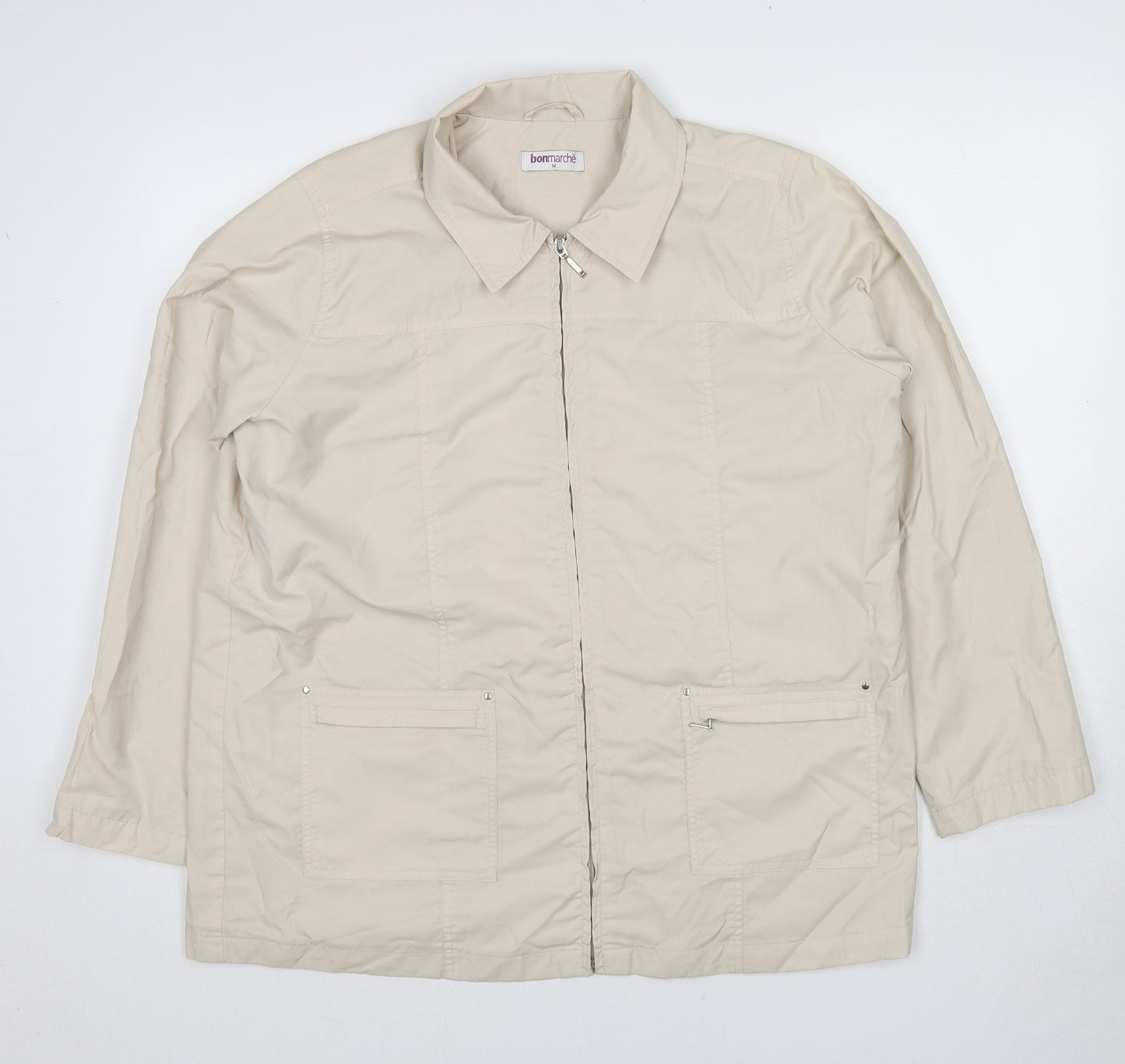 Bonmarché Womens Beige Jacket Size M Zip