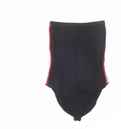 Out From Under Womens Black Polyamide Bodysuit One-Piece Size M Snap