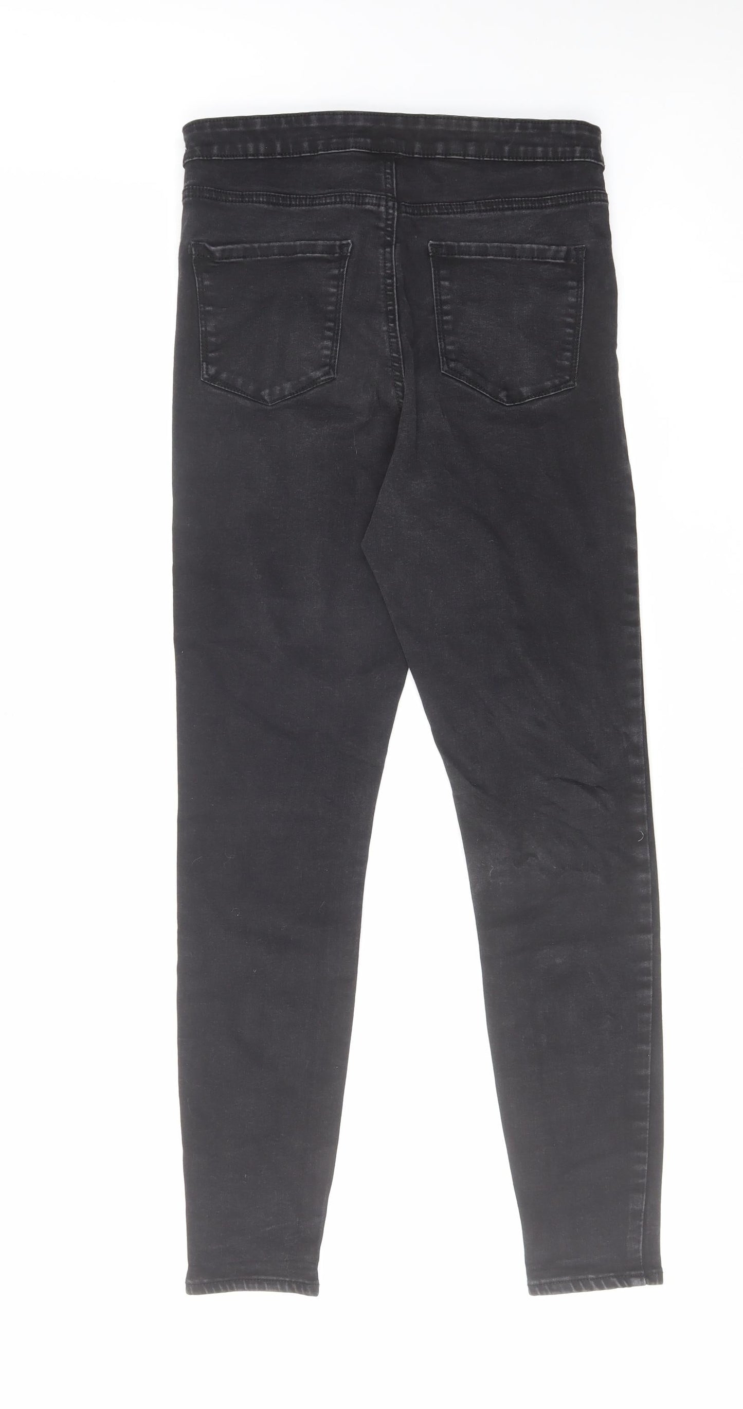 Denim & Co. Womens Grey Cotton Skinny Jeans Size 14 L28 in Regular Zip