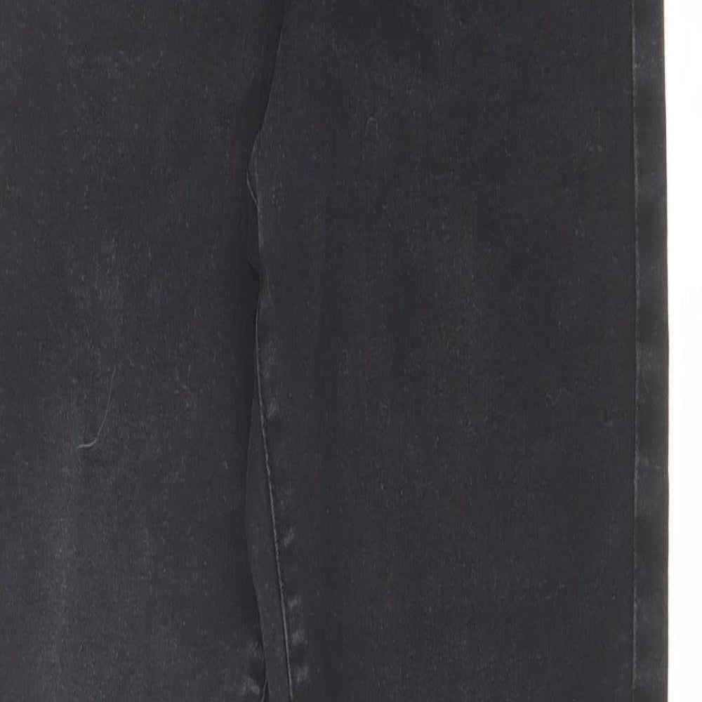 Denim & Co. Womens Grey Cotton Skinny Jeans Size 14 L28 in Regular Zip