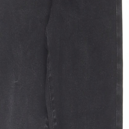 Denim & Co. Womens Grey Cotton Skinny Jeans Size 14 L28 in Regular Zip