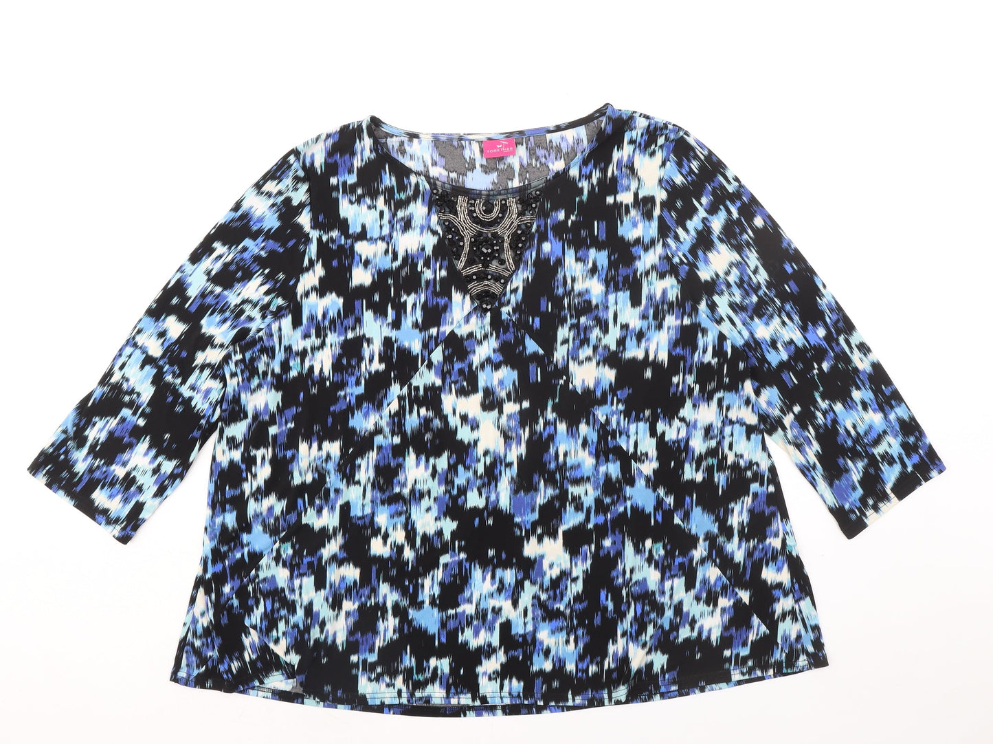 Womens UK Size 22 Together Black Basic Blouse