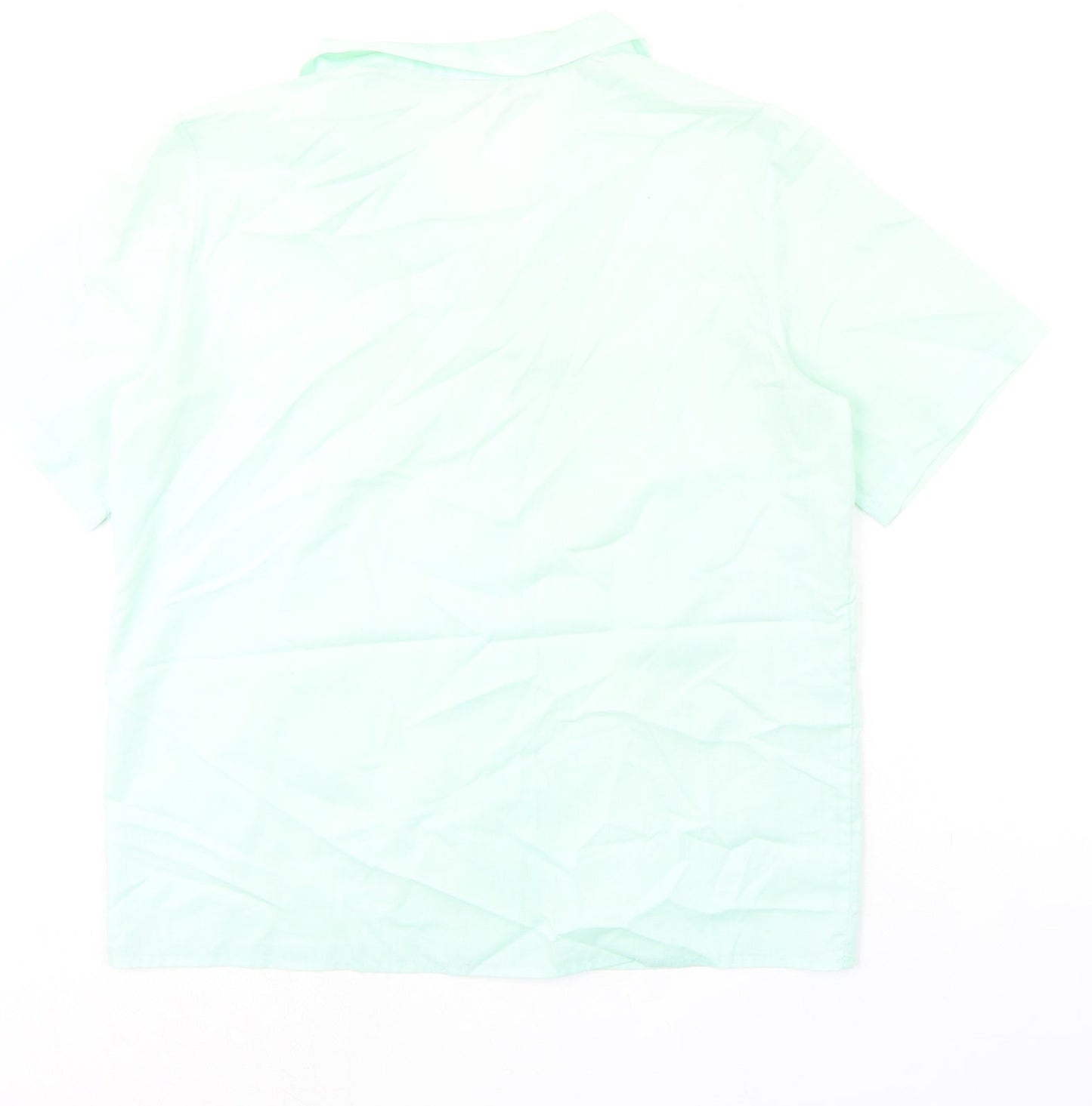 Claire Womens Green Polyester Basic Button-Up Size 14 Collared