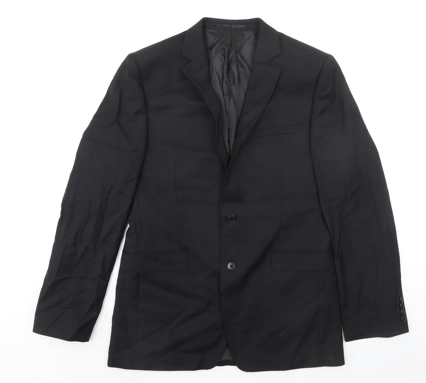 Mens UK Size 40 Lanificio Regular Black Suit Jacket