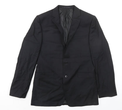 Mens UK Size 40 Lanificio Regular Black Suit Jacket