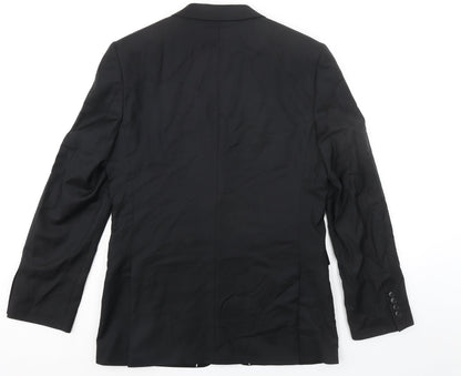 Mens UK Size 40 Lanificio Regular Black Suit Jacket