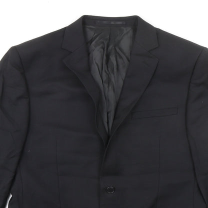 Mens UK Size 40 Lanificio Regular Black Suit Jacket