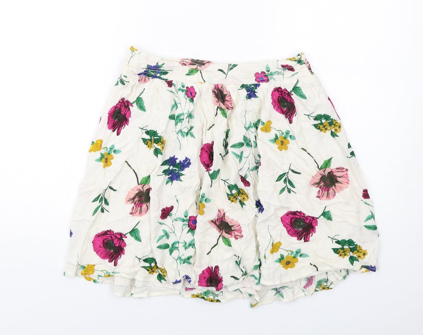 Old Navy Womens Ivory Floral Viscose A-Line Skirt Size M