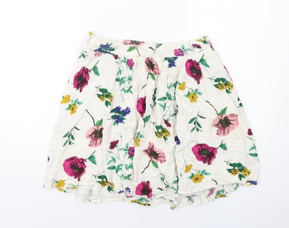 Old Navy Womens Ivory Floral Viscose A-Line Skirt Size M
