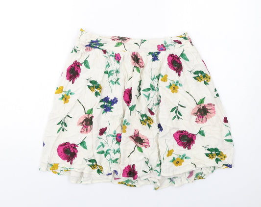 Old Navy Womens Ivory Floral Viscose A-Line Skirt Size M
