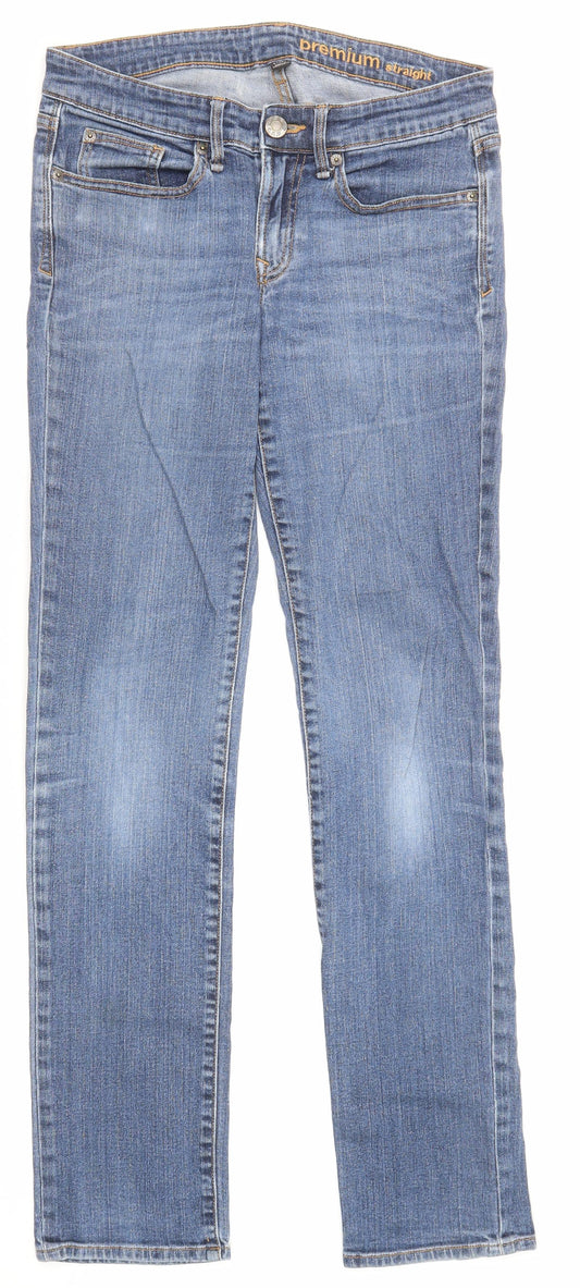 Gap Womens Blue Cotton Straight Jeans Size 6 L30 in Regular Zip