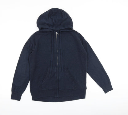 Womens UK Size S Marks and Spencer Blue Full Zip Jumper