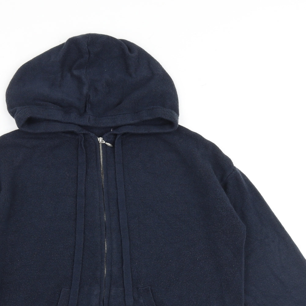 Womens UK Size S Marks and Spencer Blue Full Zip Jumper