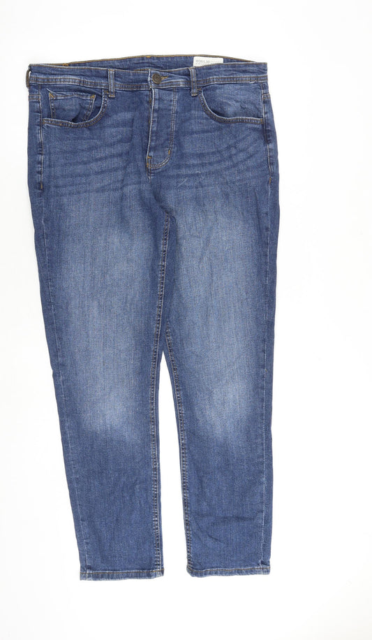 Denim & Co. Mens Blue Cotton Straight Jeans Size 26 in L30 in Regular Button