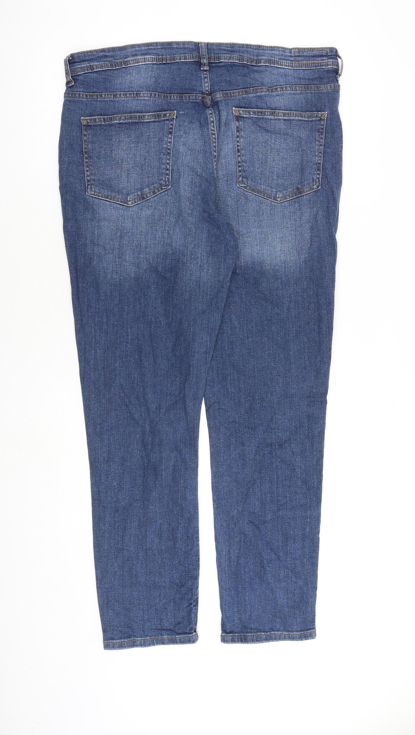 Denim & Co. Mens Blue Cotton Straight Jeans Size 26 in L30 in Regular Button