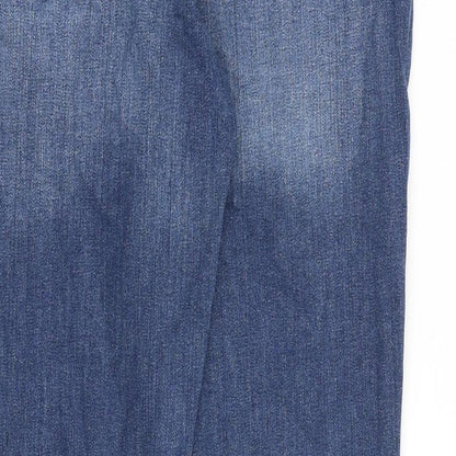 Denim & Co. Mens Blue Cotton Straight Jeans Size 26 in L30 in Regular Button