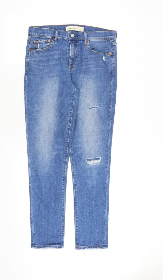 Gap Womens Blue Cotton Skinny Jeans Size 28 in L30 in Regular Zip