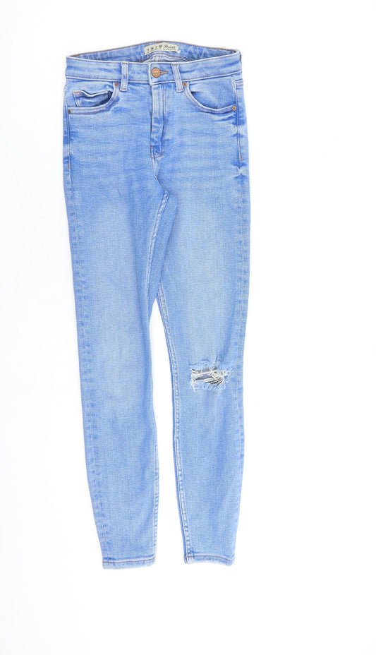 Denim & Co. Womens Blue Cotton Skinny Jeans Size 6 L27 in Regular Zip