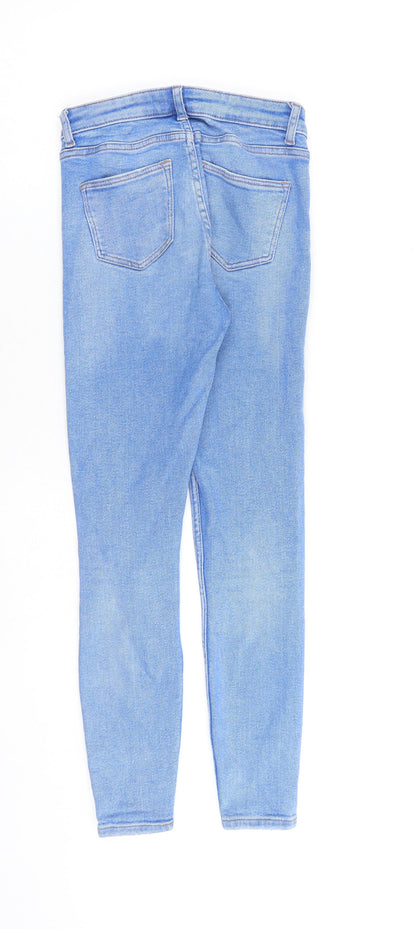 Denim & Co. Womens Blue Cotton Skinny Jeans Size 6 L27 in Regular Zip
