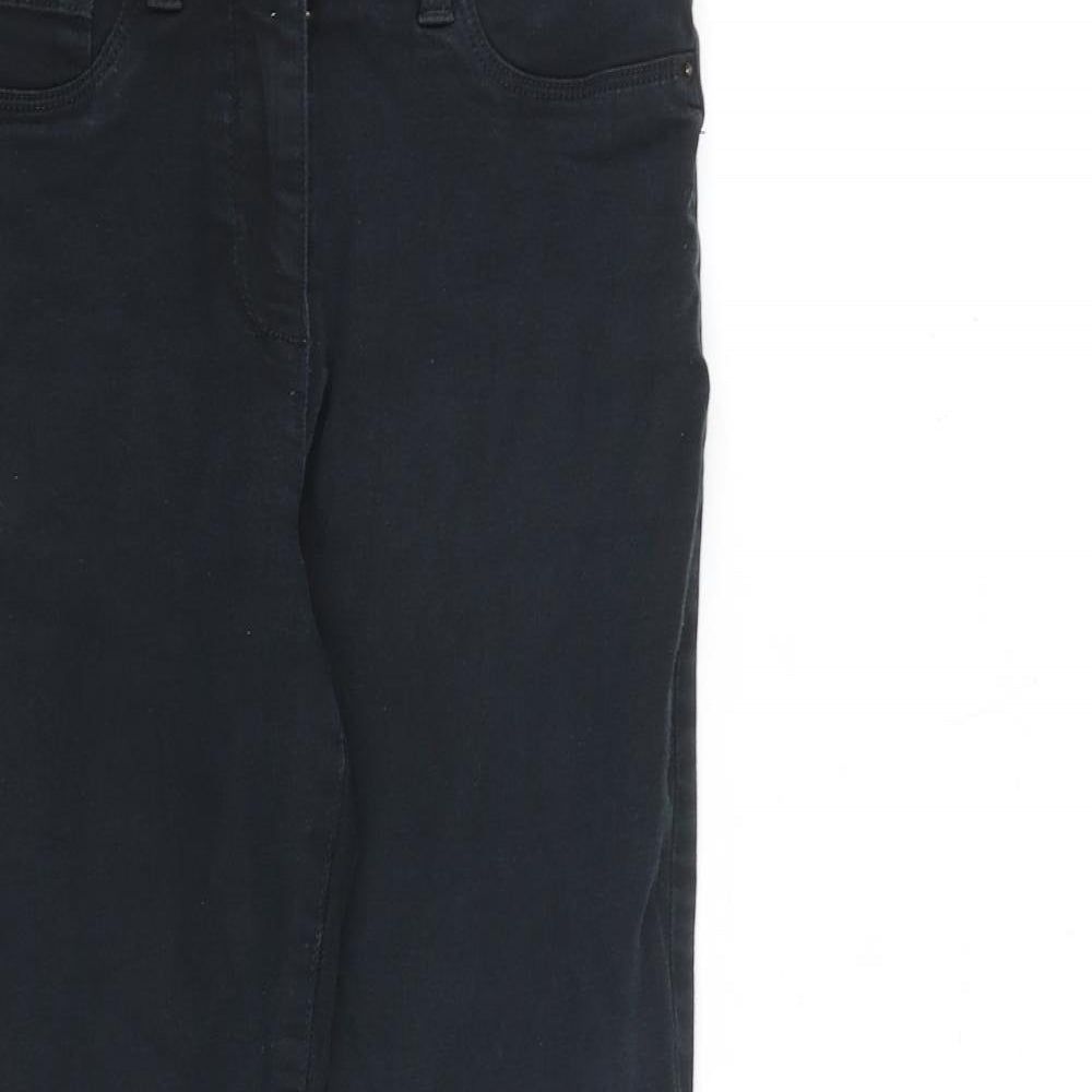 NEXT Womens Black Cotton Skinny Jeans Size 10 L28 in Regular Zip