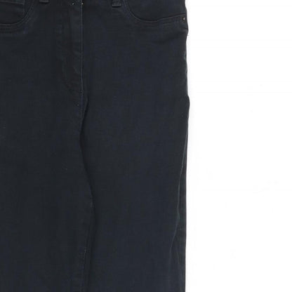 NEXT Womens Black Cotton Skinny Jeans Size 10 L28 in Regular Zip