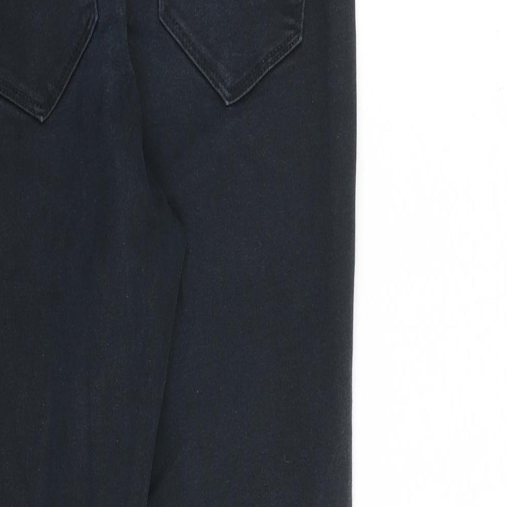 NEXT Womens Black Cotton Skinny Jeans Size 10 L28 in Regular Zip