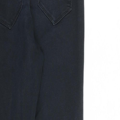 NEXT Womens Black Cotton Skinny Jeans Size 10 L28 in Regular Zip