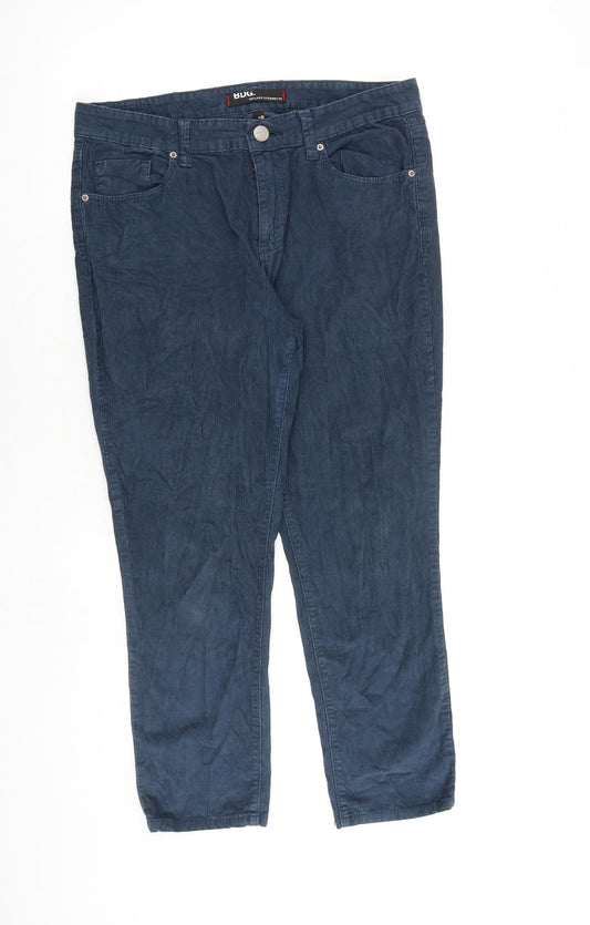 BDG Womens Blue Cotton Cropped Trousers Size 30 in L25 in Regular Zip