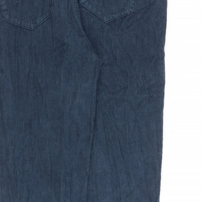 BDG Womens Blue Cotton Cropped Trousers Size 30 in L25 in Regular Zip