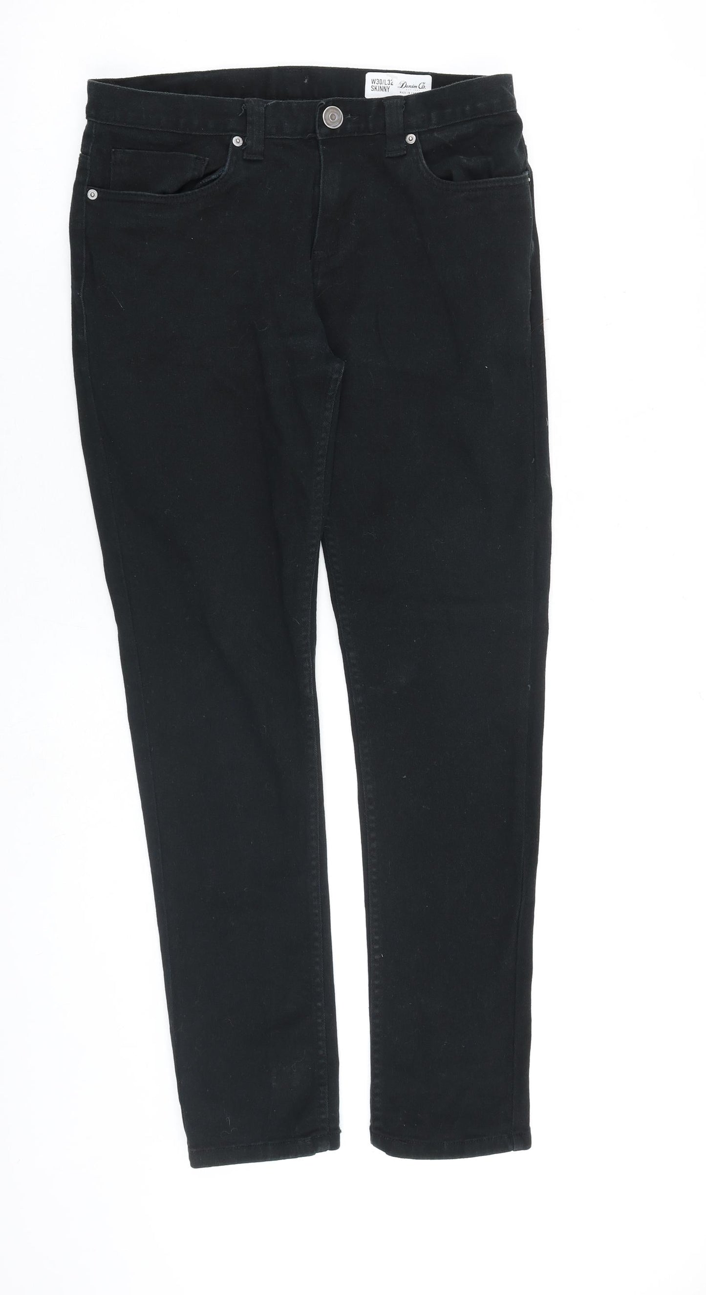 Denim & Co. Mens Black Cotton Skinny Jeans Size 30 in L32 in Regular Zip