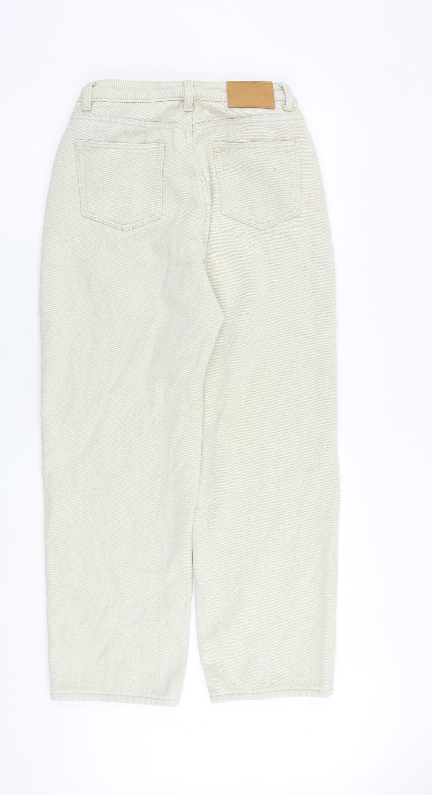 Evis Jeans Womens Beige Cotton Straight Jeans Size 30 in L28 in Regular Zip