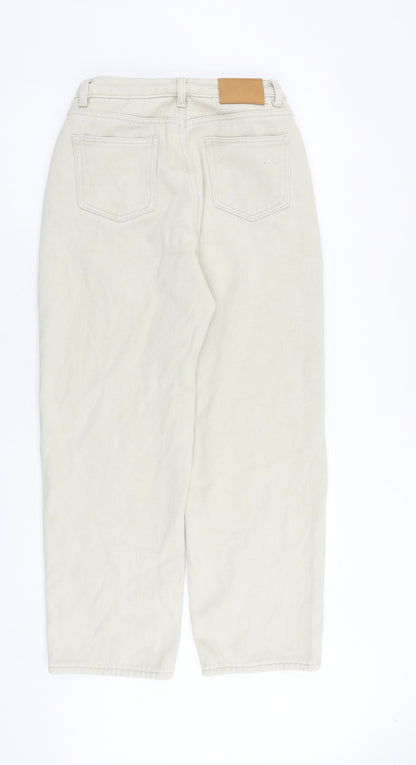 Evis Jeans Womens Beige Cotton Straight Jeans Size 30 in L28 in Regular Zip
