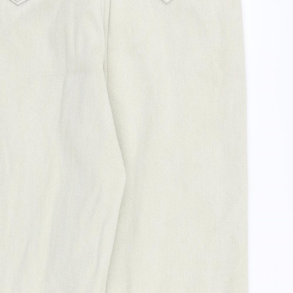 Evis Jeans Womens Beige Cotton Straight Jeans Size 30 in L28 in Regular Zip