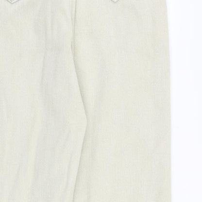 Evis Jeans Womens Beige Cotton Straight Jeans Size 30 in L28 in Regular Zip