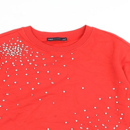 Womens UK Size S Marks and Spencer Red Pullover Sweatshirt