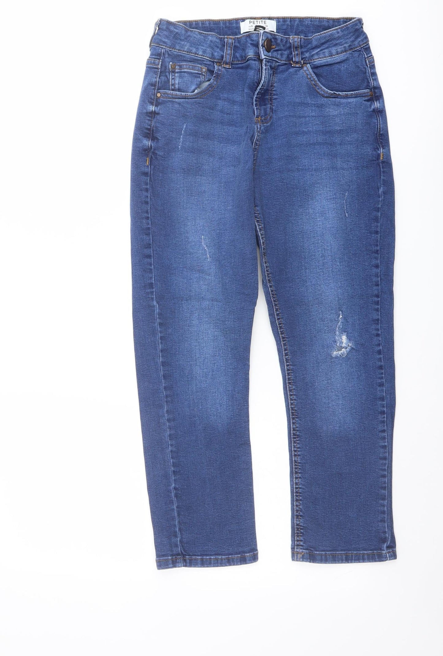 Dorothy Perkins Womens Blue Cotton Skinny Jeans Size 10 L22 in Regular Button