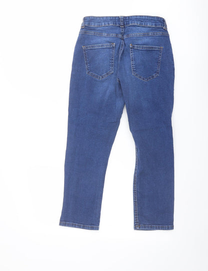 Dorothy Perkins Womens Blue Cotton Skinny Jeans Size 10 L22 in Regular Button