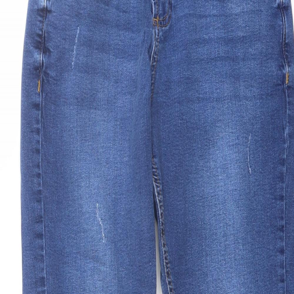 Dorothy Perkins Womens Blue Cotton Skinny Jeans Size 10 L22 in Regular Button
