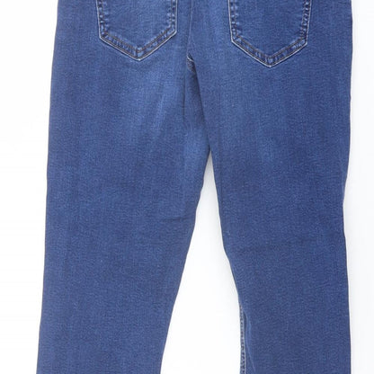 Dorothy Perkins Womens Blue Cotton Skinny Jeans Size 10 L22 in Regular Button