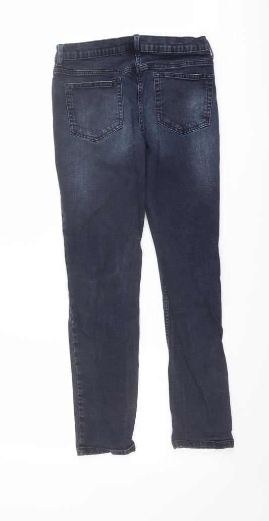 Debenhams Womens Blue Cotton Skinny Jeans Size 10 L27 in Slim Button